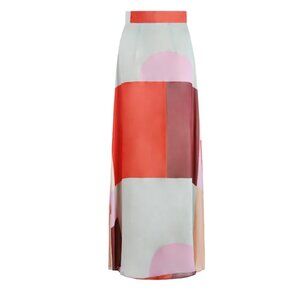 Zimmermann Color Block Geometric, 'Rhythm A Line,' Maxi Skirt | 100% Silk